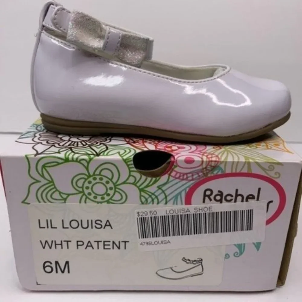 Rachel Shoes Lil Louisa White Patent Size 6M